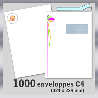 1000 enveloppes C4 229x324 mm
